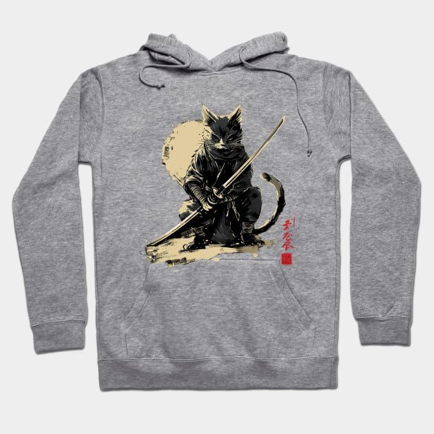 samurai cat Hoodie by Ninja banana